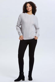 Sweater Mujer Trenzado Gris