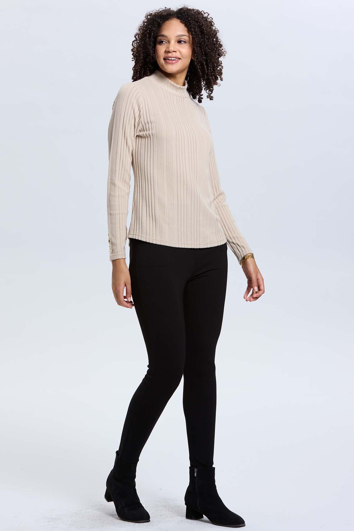 Polera Mujer Camman de Rib Lisa Beige