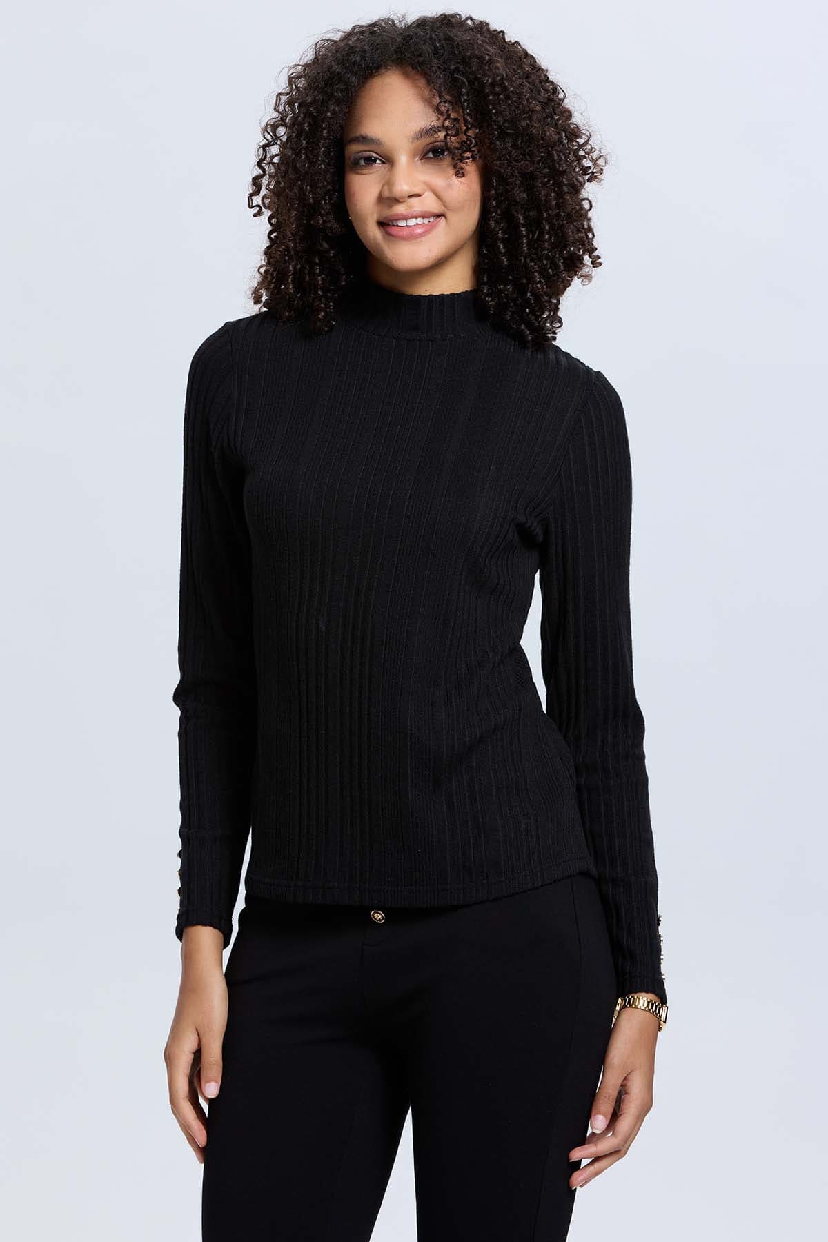 Polera Mujer Camman de Rib Lisa Negro
