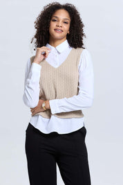 Sweater Mujer Casual Blusa Beige