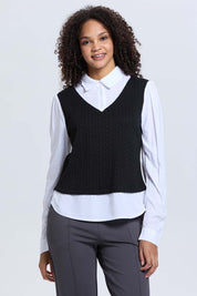Sweater Mujer Casual Blusa Negro