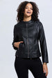 Chaqueta Mujer Efecto Cuero Negro