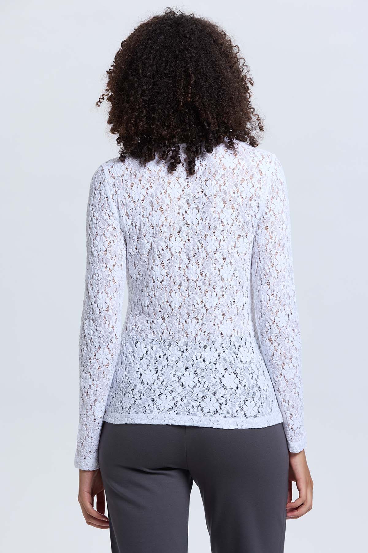 Polera Mujer Encaje Blanco