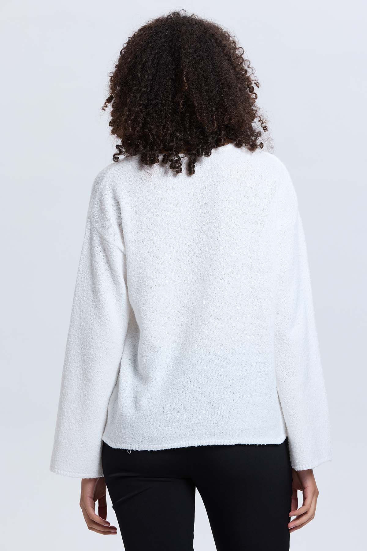Sweater Mujer Manga Ancha Crudo