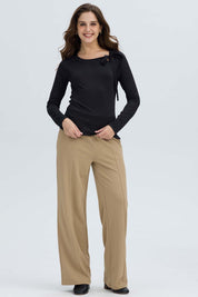 Polera Mujer Abertura y Lazo Negro