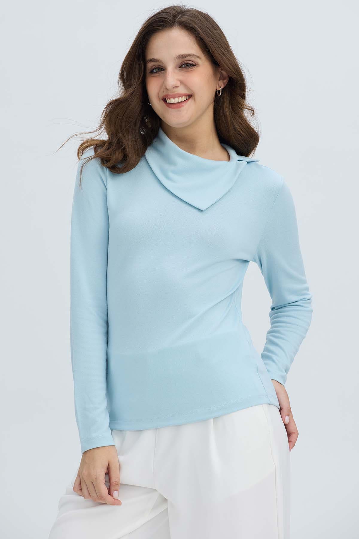 Sweater Mujer Casual Celeste Claro Azul / XXL