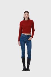Sweater Mujer Detalle Rojo