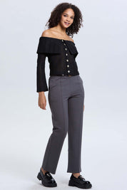Sweater Mujer Con Bardot Negro