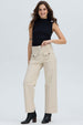 Pantalón Mujer Con Cinturón Y Bolsillos Arena Beige / 48