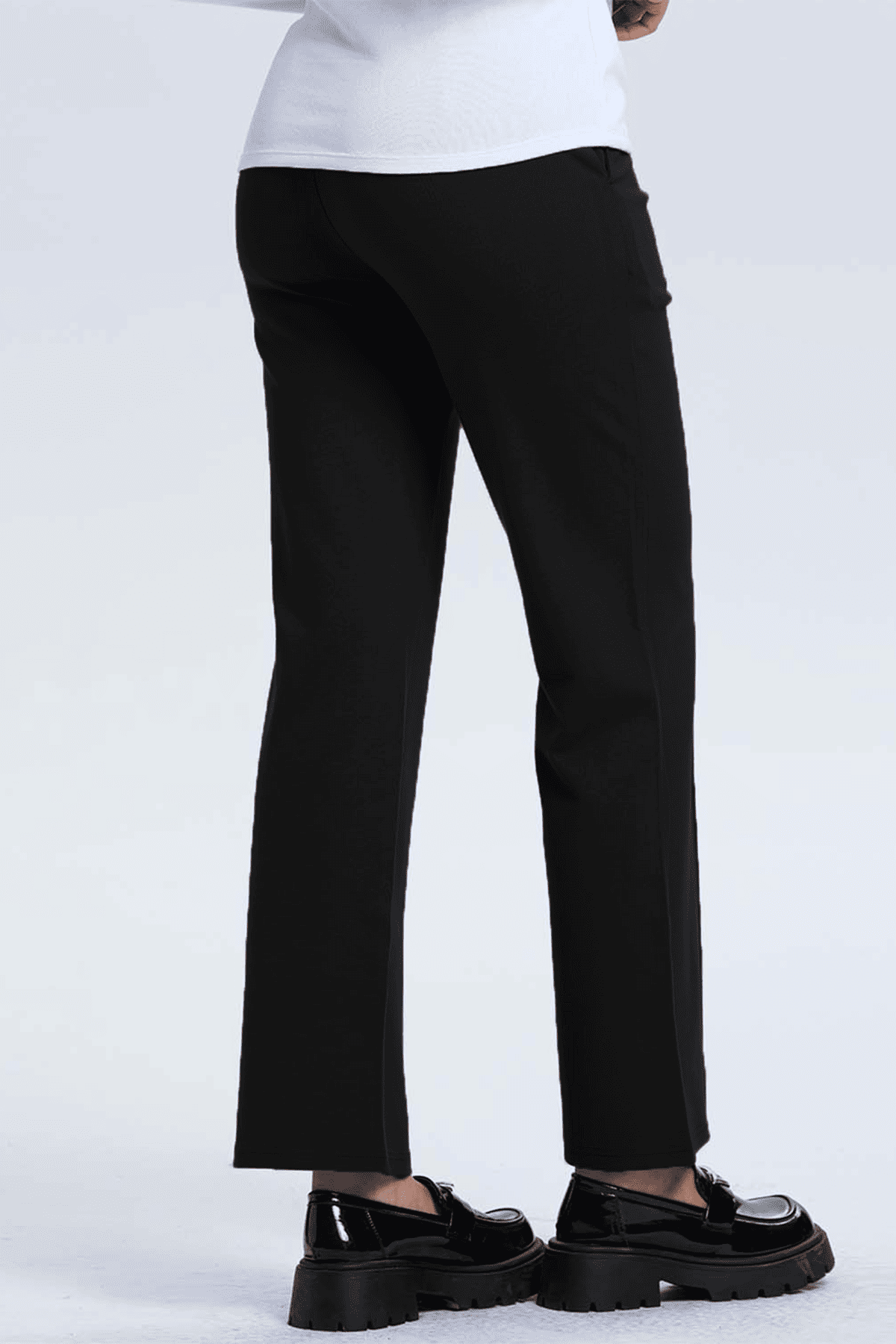 Pantalón Mujer Aplicación Hebilla Negro