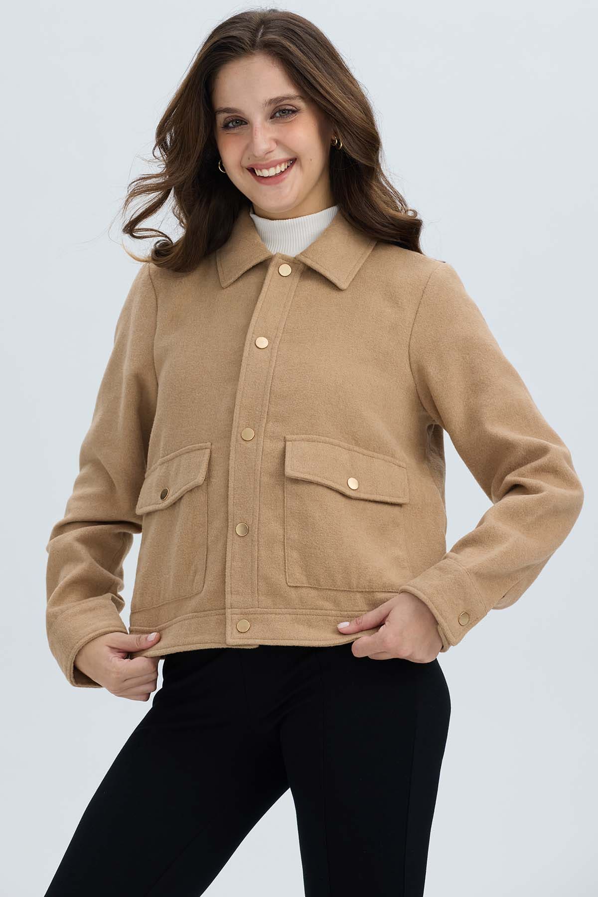 Chaqueta Mujer Paño Camel Beige / XL