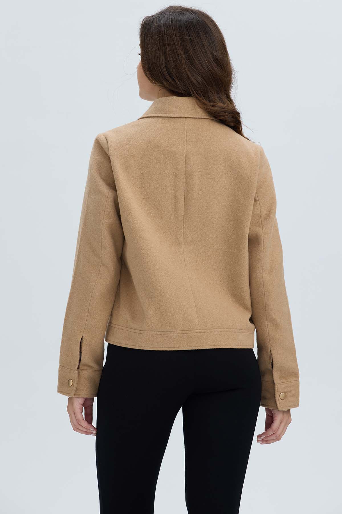 Chaqueta Mujer Paño Camel Beige / XL