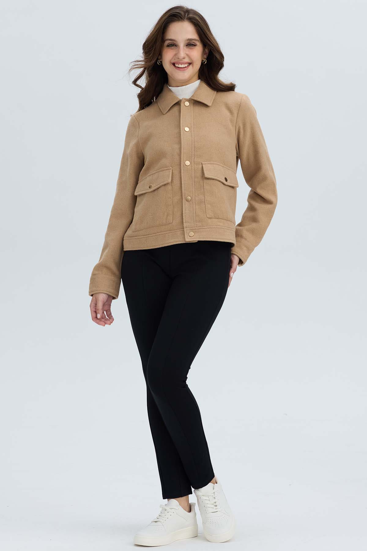 Chaqueta Mujer Paño Camel Beige / XL