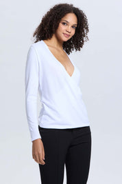Sweater Mujer Escote V Blanco