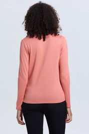 Sweater Mujer Escote V Coral