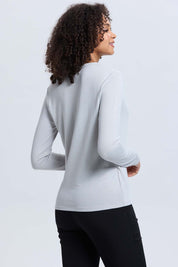 Sweater Mujer Escote V Gris