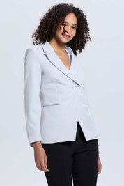 Blazer Mujer Blazer Cruzado 1 Botón Gris