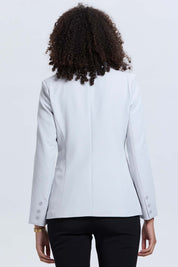 Blazer Mujer Blazer Cruzado 1 Botón Gris