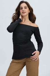 Polera Mujer Escote Bardot Negro