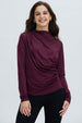Polera Mujer Aplicación Arrugado Vino