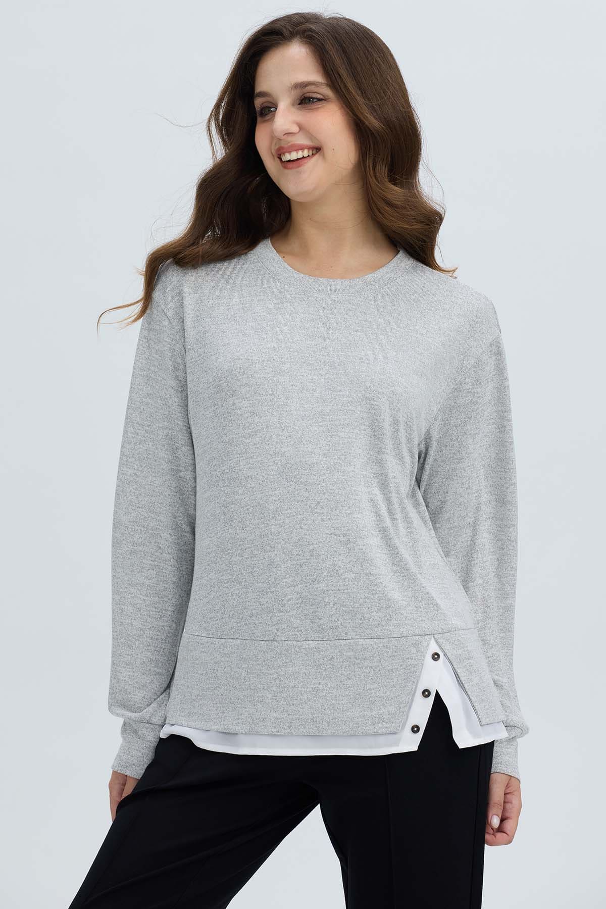 Sweater Mujer Basta Gris Melange
