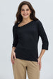 Polera Mujer Detalle Hombro Negro
