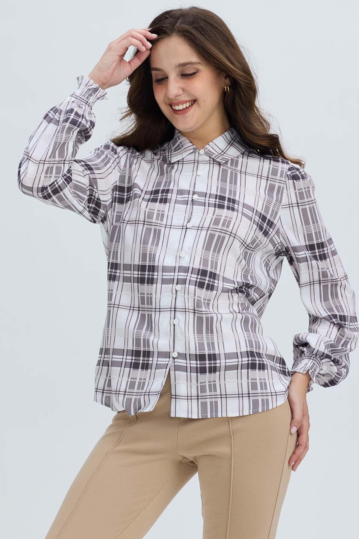 Blusa Mujer Puño Elasticado Crudo