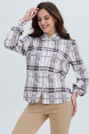 Blusa Mujer Puño Elasticado Crudo