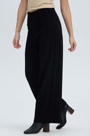 Pantalón Mujer Sastrero Tapetas Delanteras Negro Negro / 48