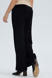 Pantalón Mujer Sastrero Tapetas Delanteras Negro Negro / 48