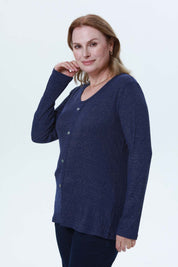 Polera Mujer Rib Azul