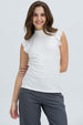 Polera Mujer Rib Terminaciones Crudo Blanco / XXL