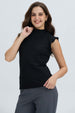 Polera Mujer Rib Terminaciones Negro Negro / XXL