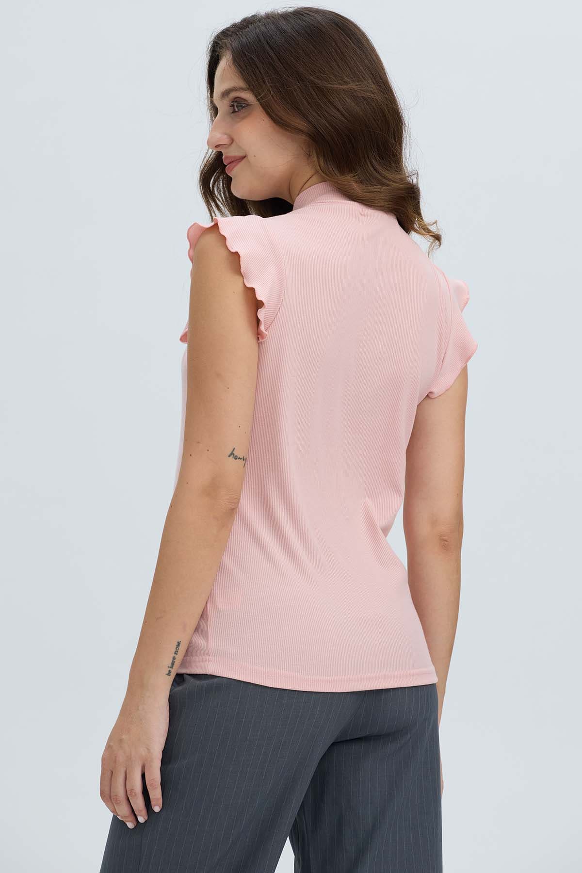 Polera Mujer Rib Terminaciones Palo Rosa Rosado / XXL