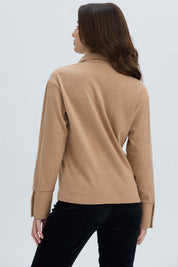 Sweater Mujer Amplio Camel Oscuro