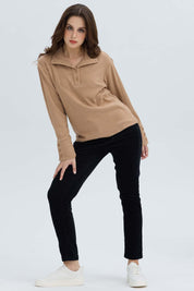 Sweater Mujer Amplio Camel Oscuro