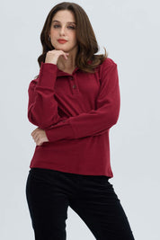 Sweater Mujer Amplio Rojo Oscuro