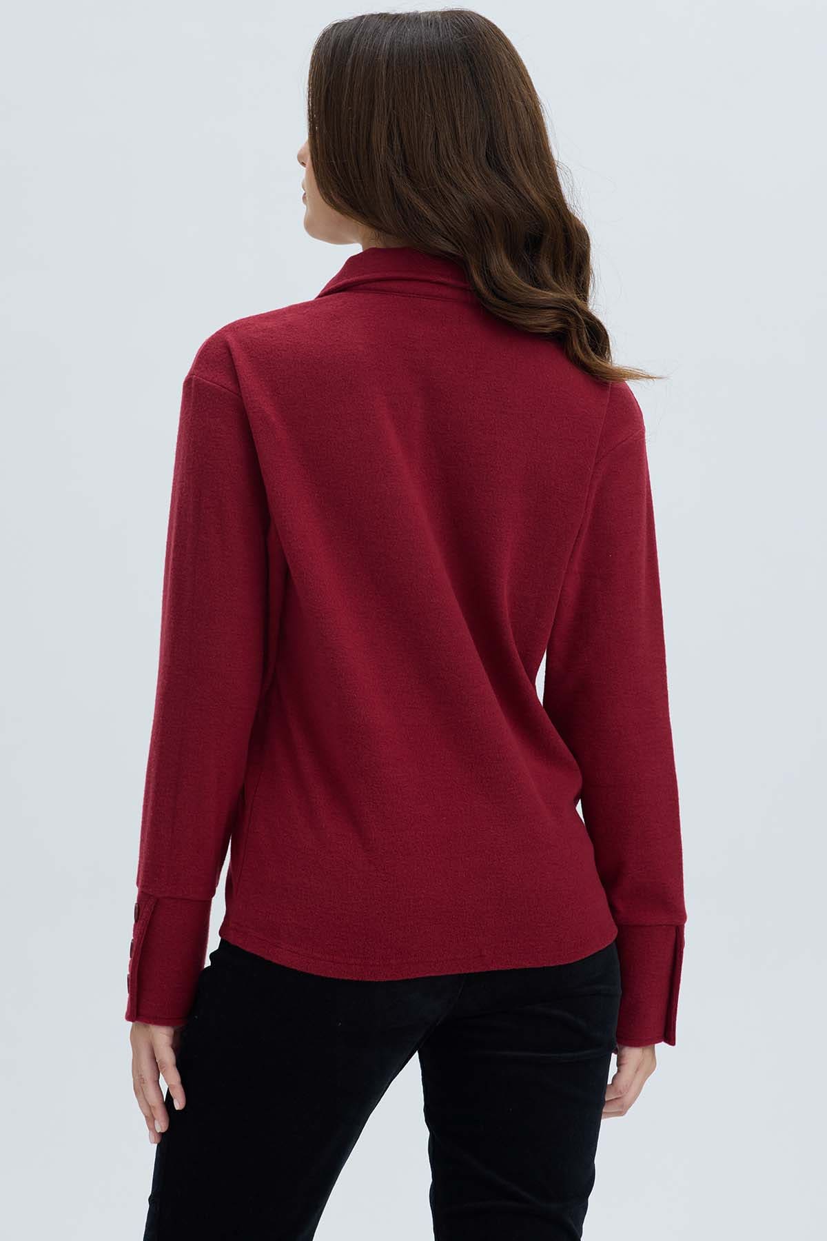 Sweater Mujer Amplio Rojo Oscuro