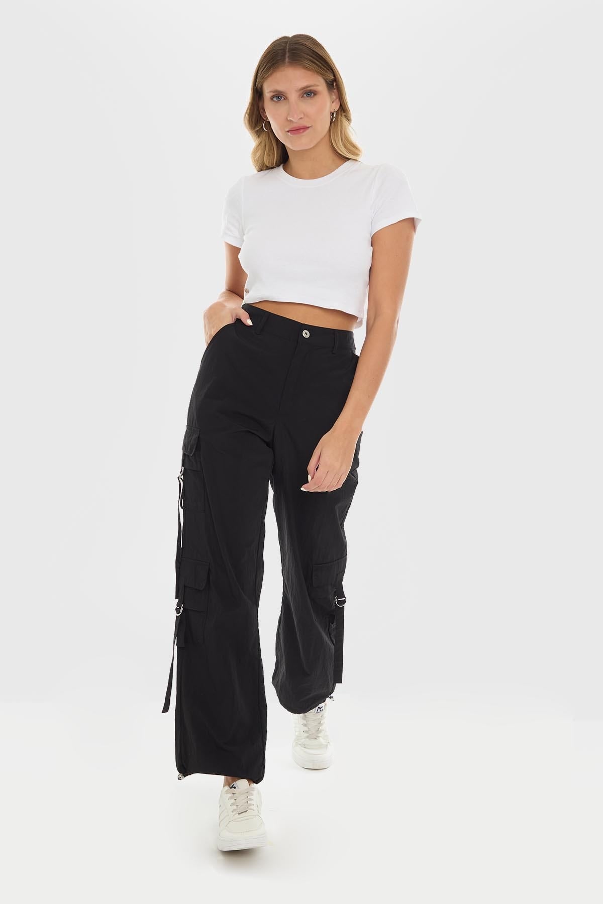 Pantalón Mujer Parachute Negro