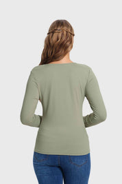 Polera Mujer Escote Cuadrado Verde