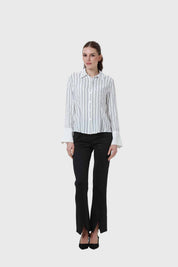 Blusa Mujer Abotonada Con Pinzas Blanco