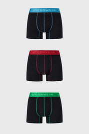 Boxer Hombre Tripack Largo Negro