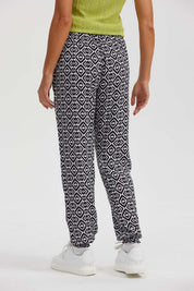 Pantalón Mujer Bombacho Puño Elástico Negro