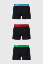Boxer Hombre Tripack Largo Negro