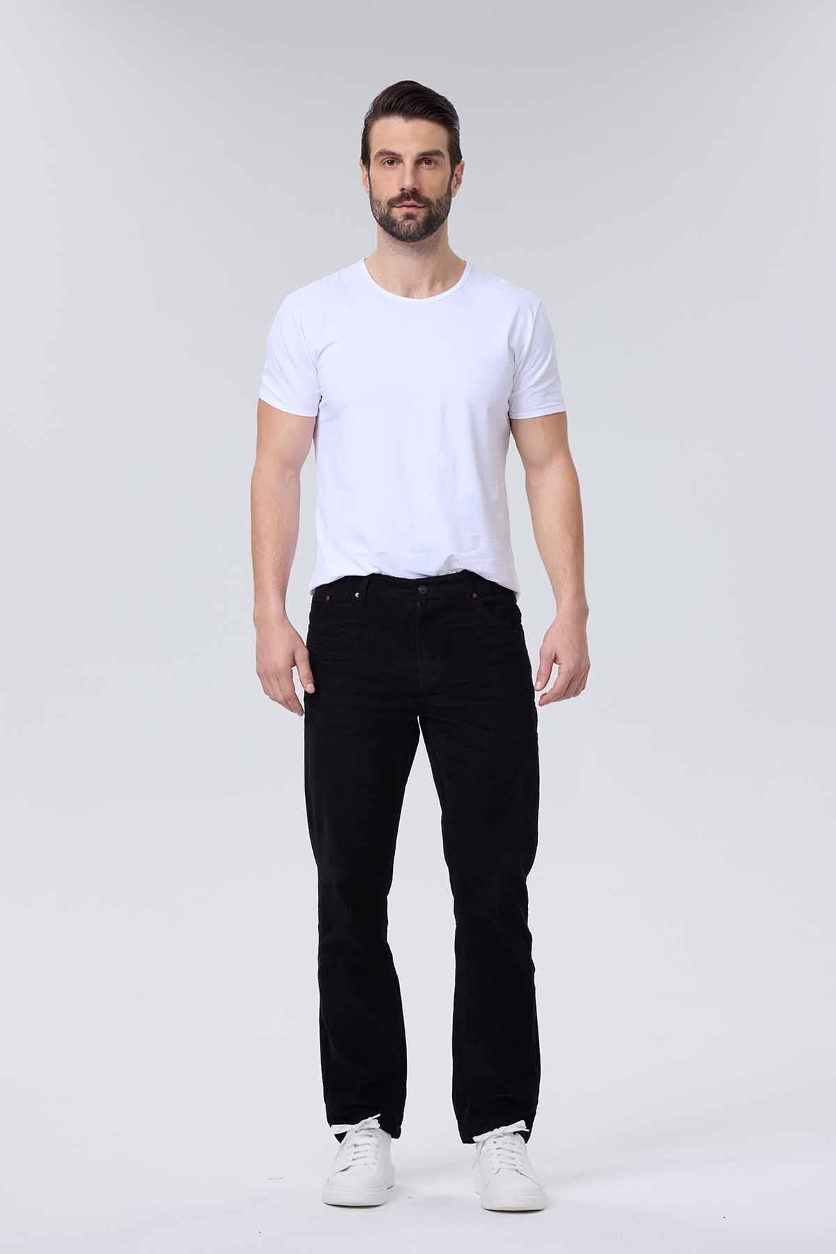 Pantalón Hombre Básico Cotelé Negro