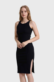 Vestido Mujer Halter Midi Negro