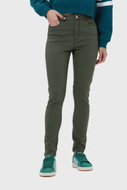 Jeans Mujer Skinny Co Verde