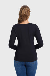 Polera Mujer Escote Cuadrado Negro