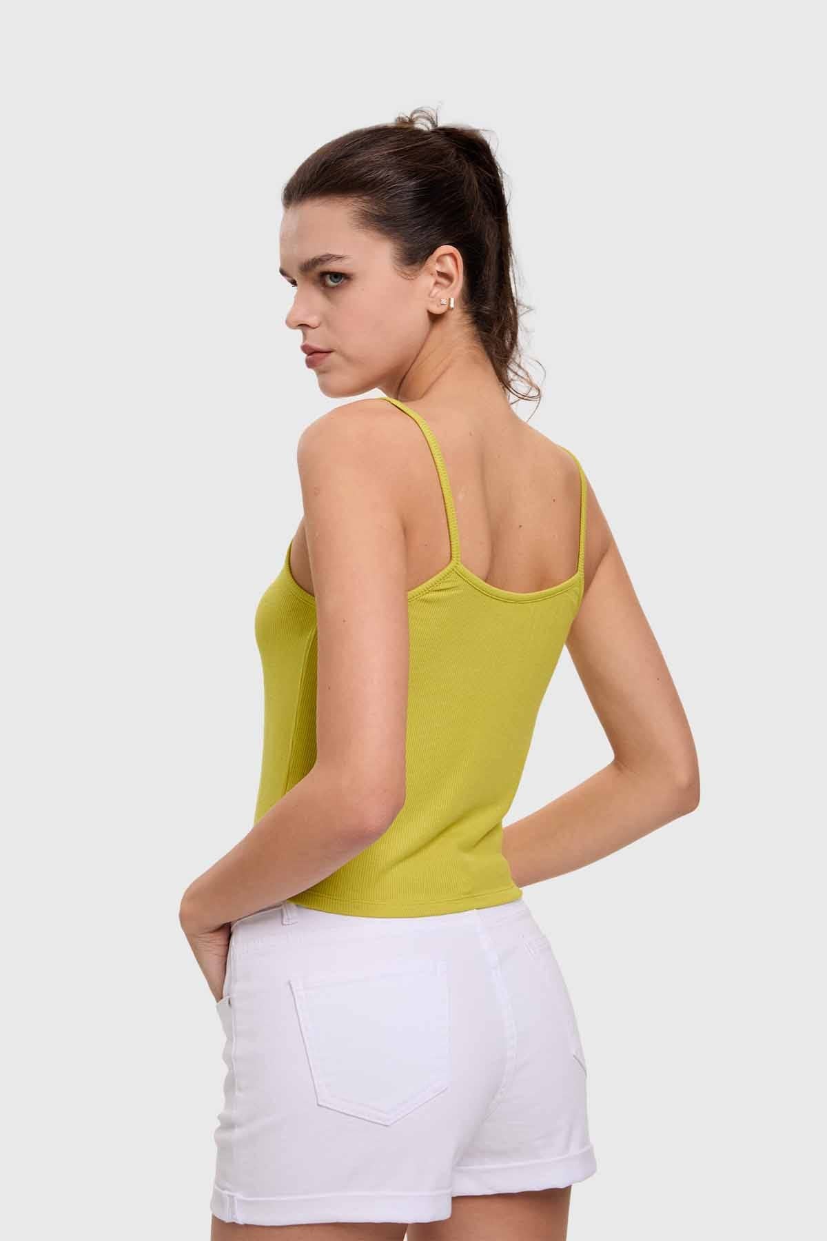 Polera Mujer Pabilo Crop Verde
