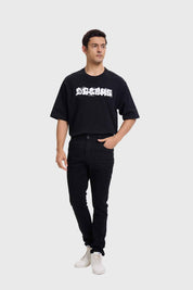 Polera Hombre Print Puff Negro